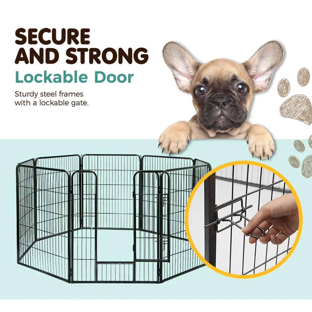 40" 8 Panel Dog Playpen | Pet Exercise Cage Enclosure Fence Play Pen