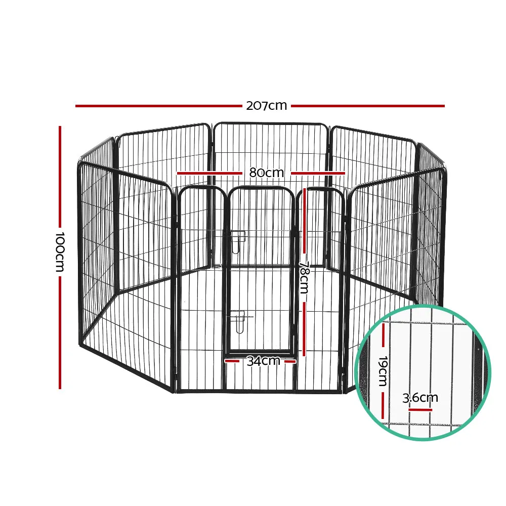40" 8 Panel Dog Playpen | Pet Exercise Cage Enclosure Fence Play Pen