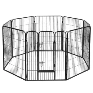 40" 8 Panel Dog Playpen | Pet Exercise Cage Enclosure Fence Play Pen
