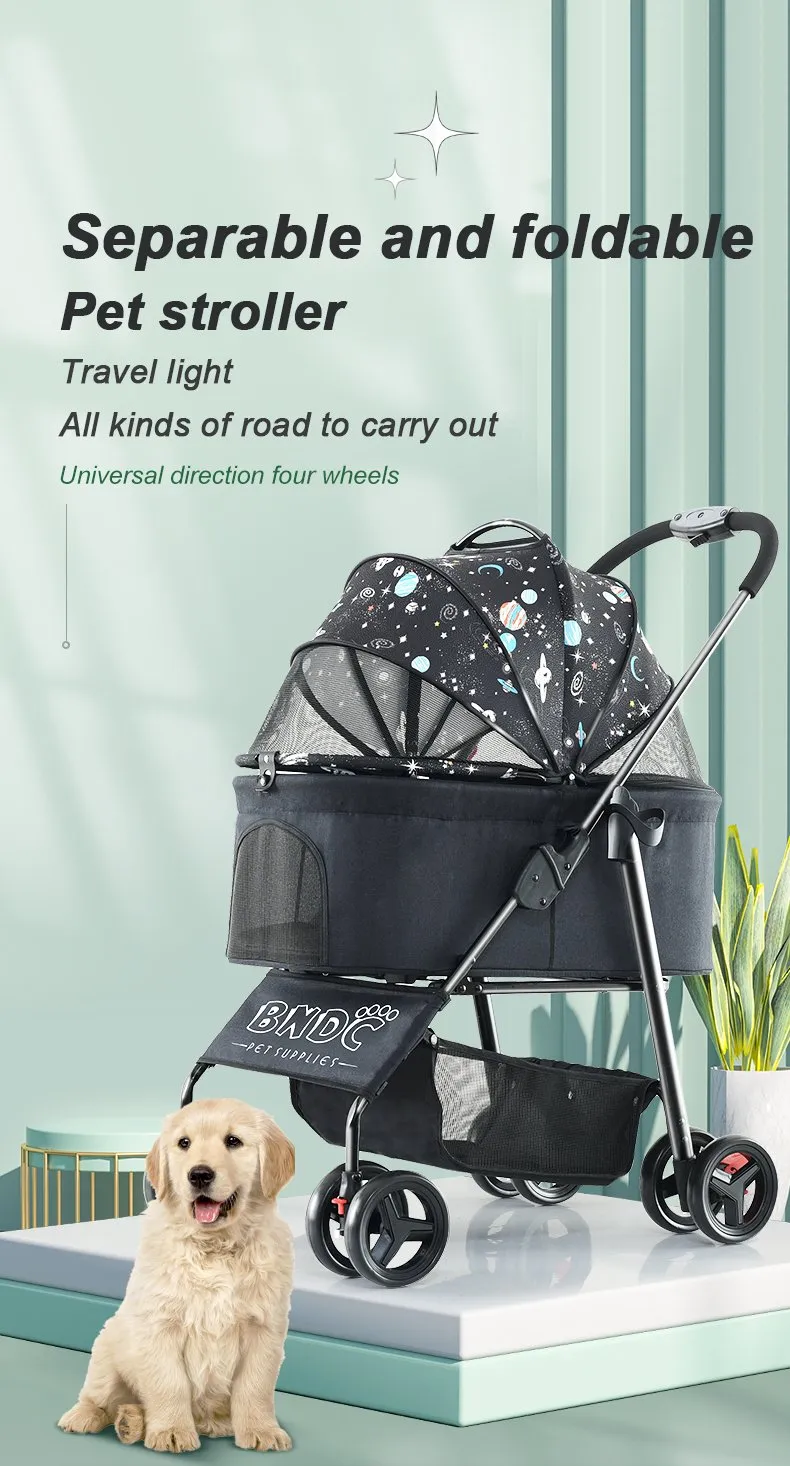 BNDC 107 Pram & Stroller For Dogs & Cats (Sky)