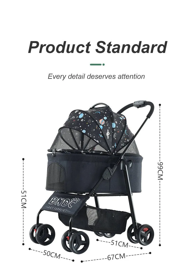 BNDC 107 Pram & Stroller For Dogs & Cats (Sky)