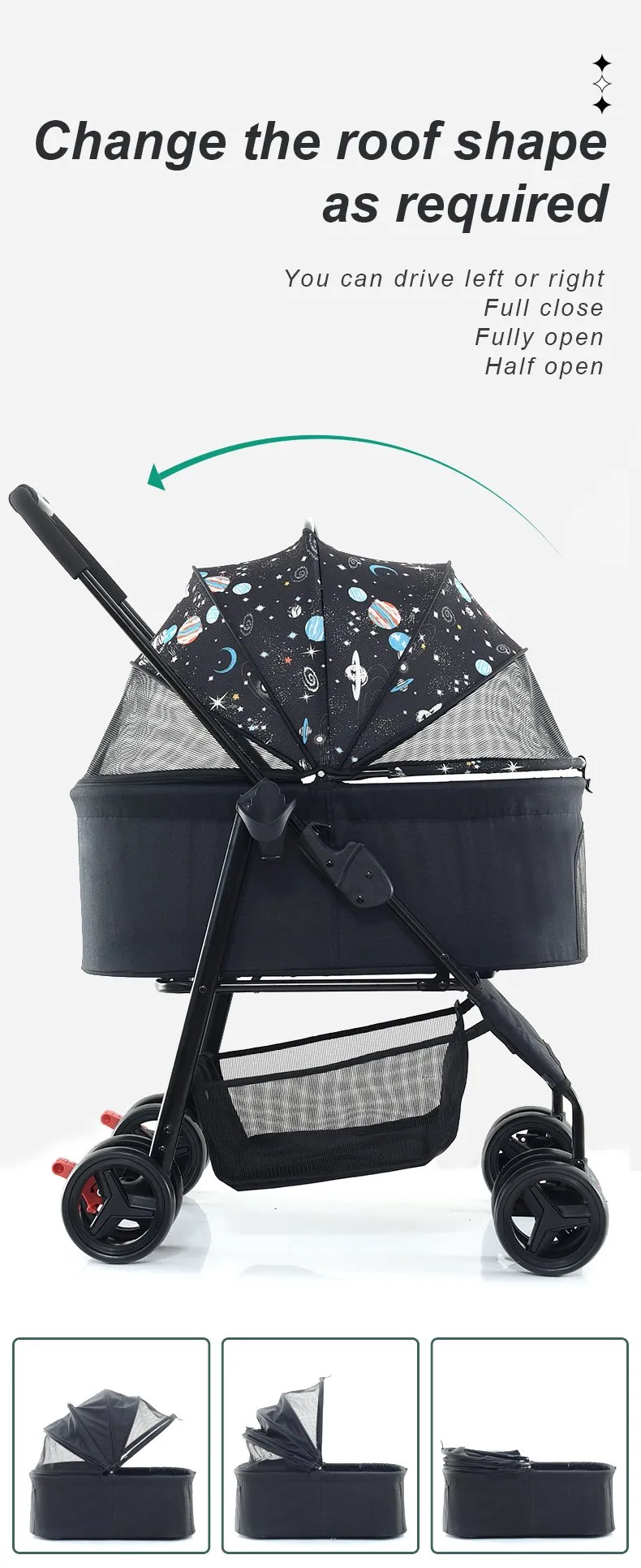 BNDC 107 Pram & Stroller For Dogs & Cats (Sky)