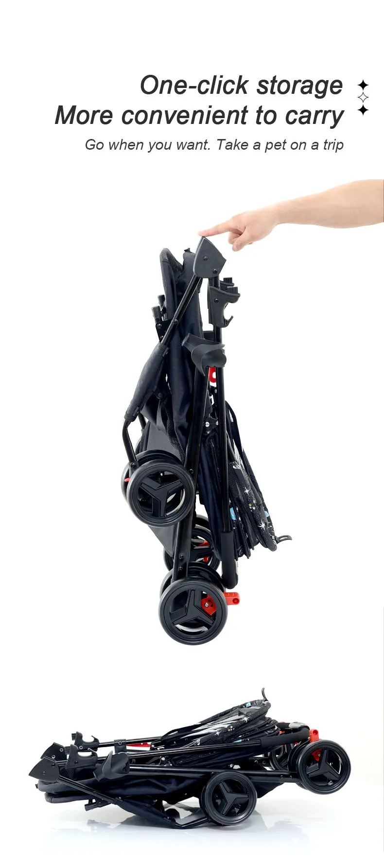 BNDC 107 Pram & Stroller For Dogs & Cats (Sky)