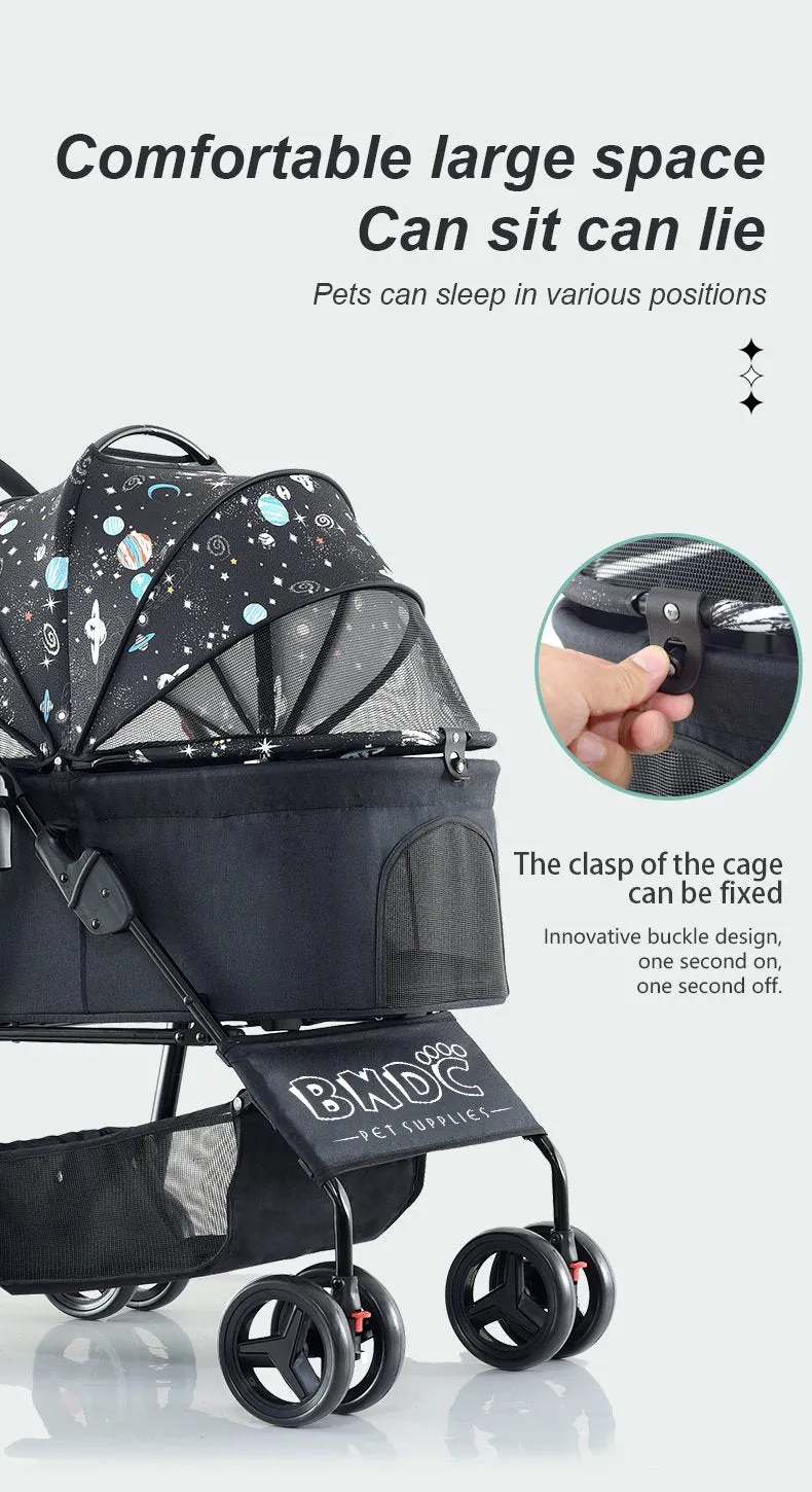 BNDC 107 Pram & Stroller For Dogs & Cats (Sky)
