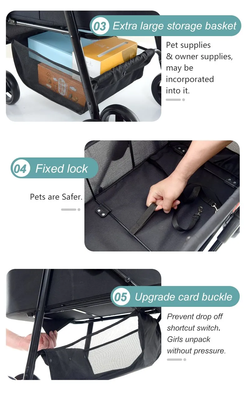 BNDC 107 Pram & Stroller For Dogs & Cats (Sky)