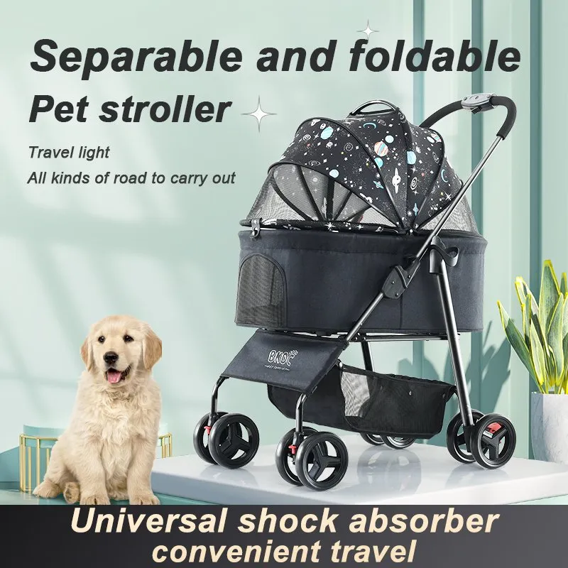 BNDC 107 Pram & Stroller For Dogs & Cats (Sky)