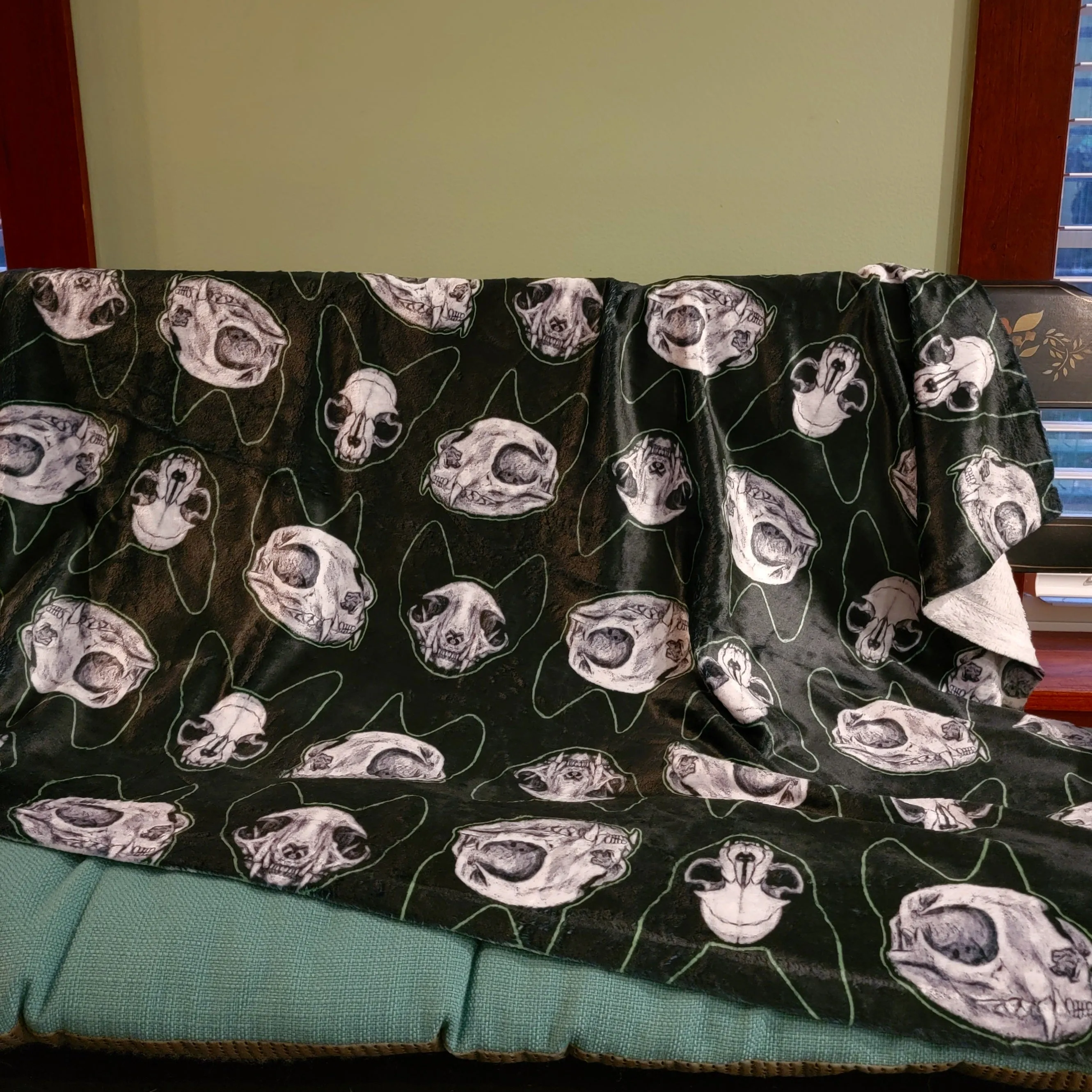 Cat Skulls Minky Blanket