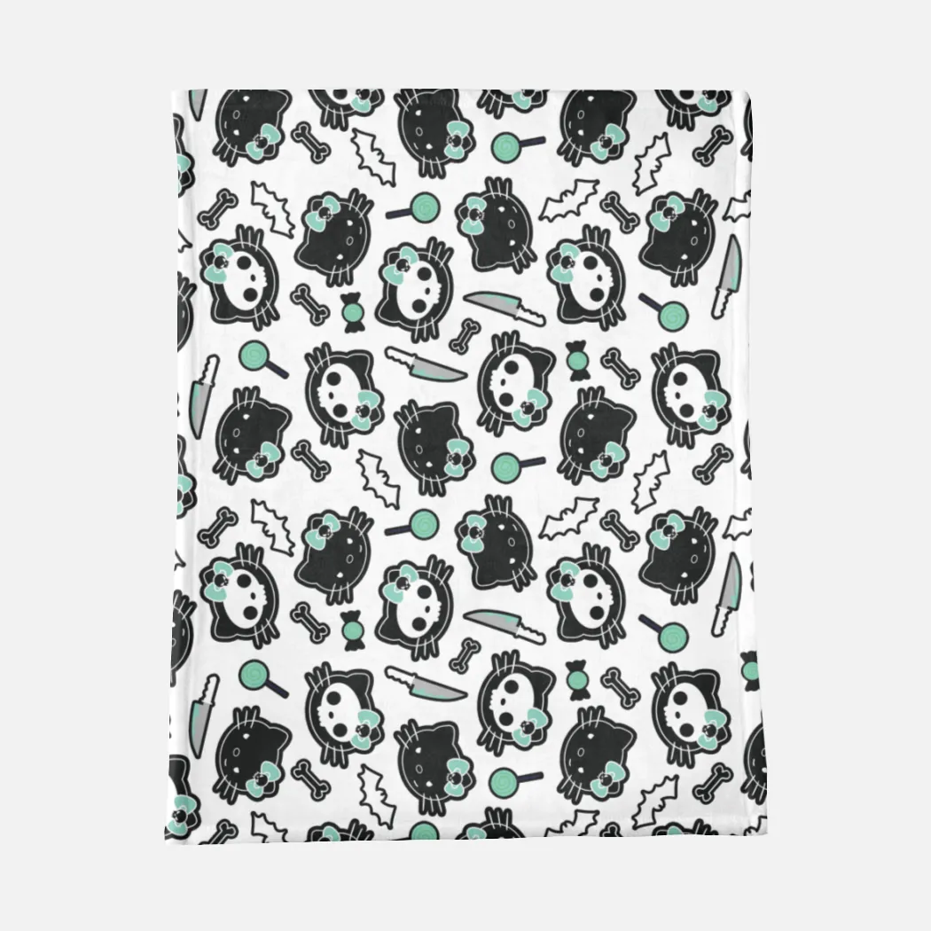 Hello KILLy Minky Blanket - White/Green