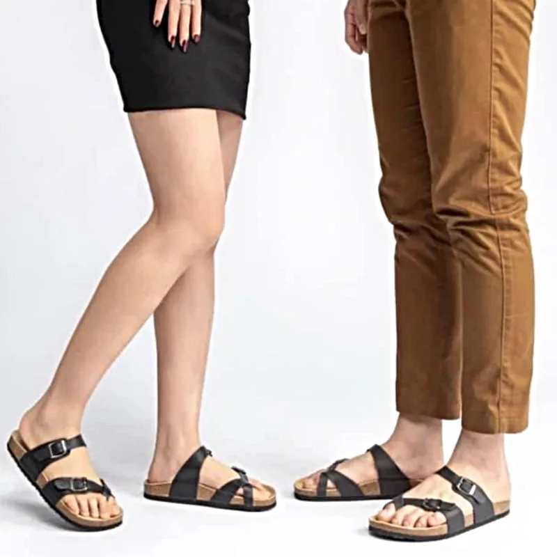 OCW Men Orthopedic Sandal Arch Support Breathable Comfortable Anti Slip Cork Buckle Strap Sandal