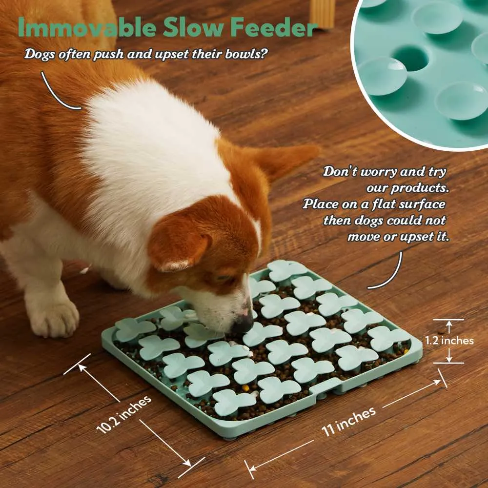 Puzzle Feeder Interactive Dog Slow Feeder Mat (Green)