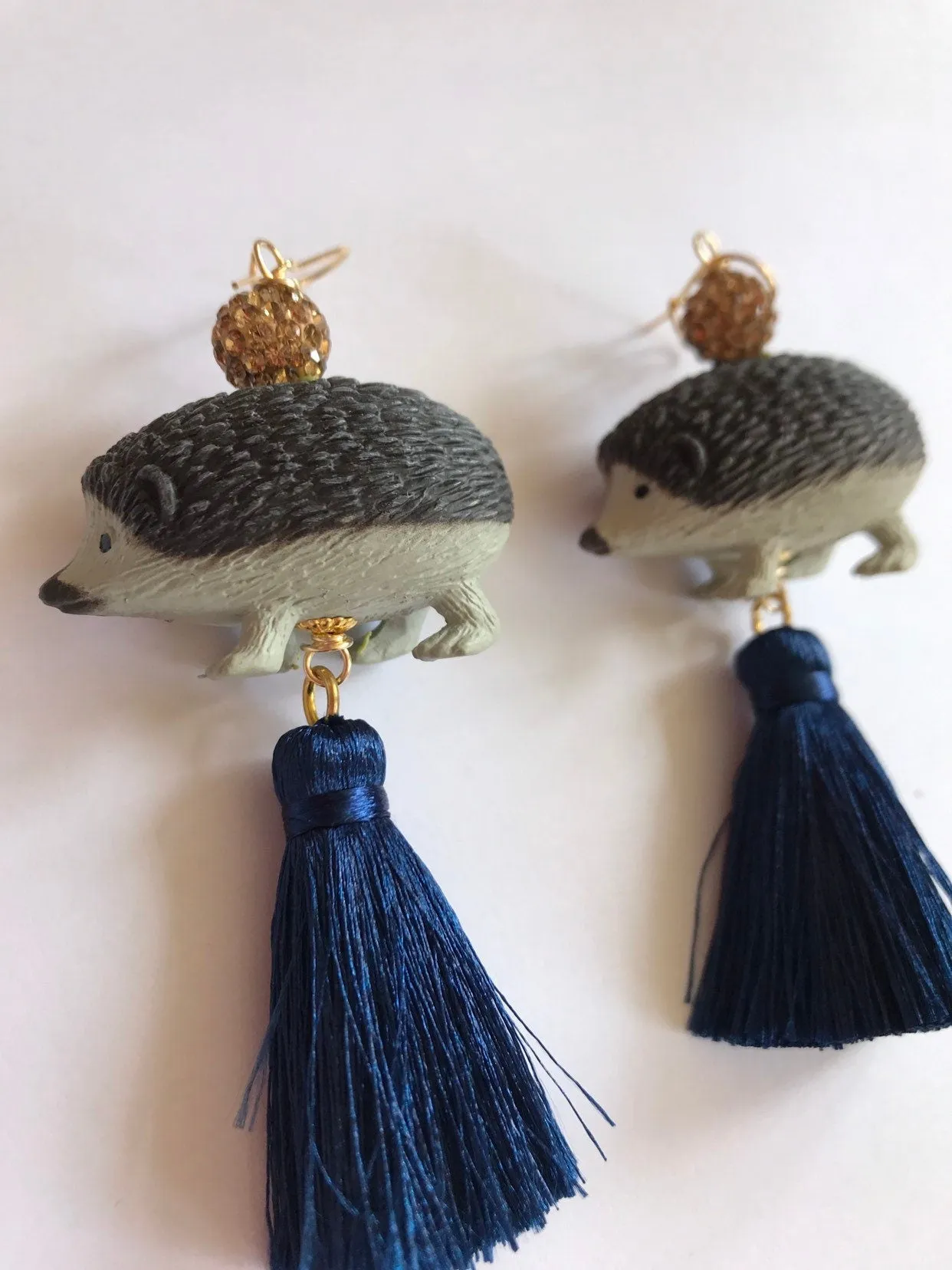Spiky Hedgehog Tassel Earrings