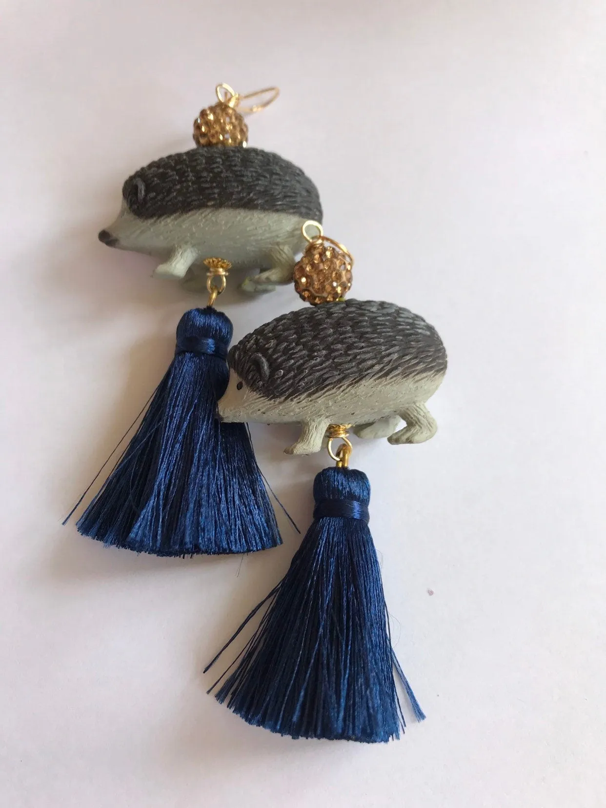 Spiky Hedgehog Tassel Earrings